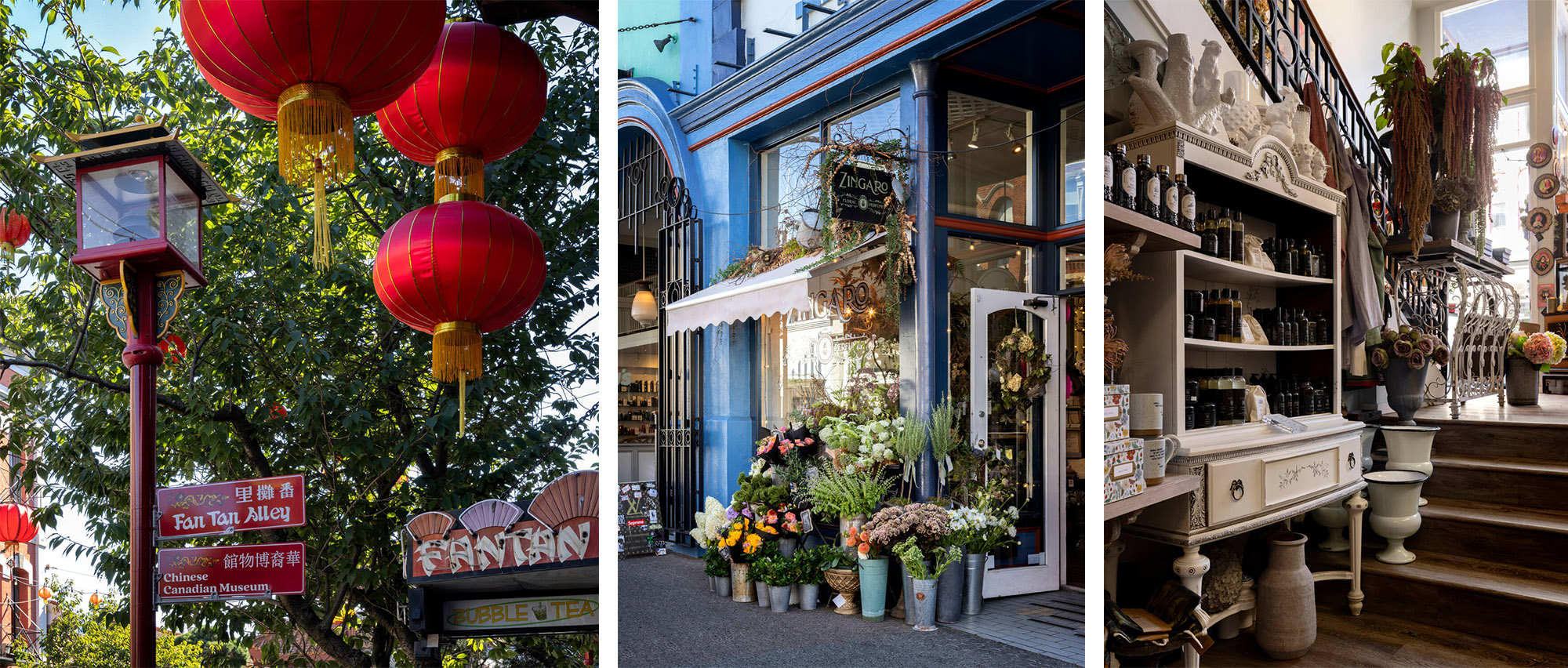 Specialty shops abound found in Victoria's historic China Town and Lower Johnson Street.