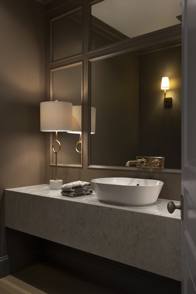 Moody bathroom sink interior design photography in Victoria and Vancouver.