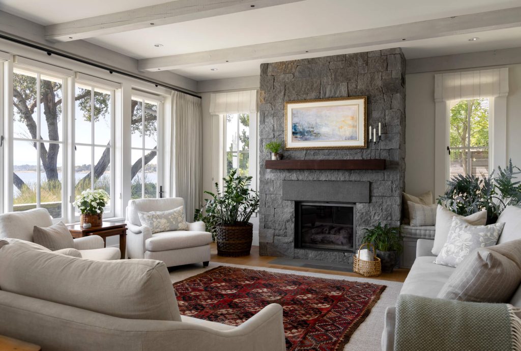 Lovely bright coastal living room, interior design photography by Tony Colangelo.