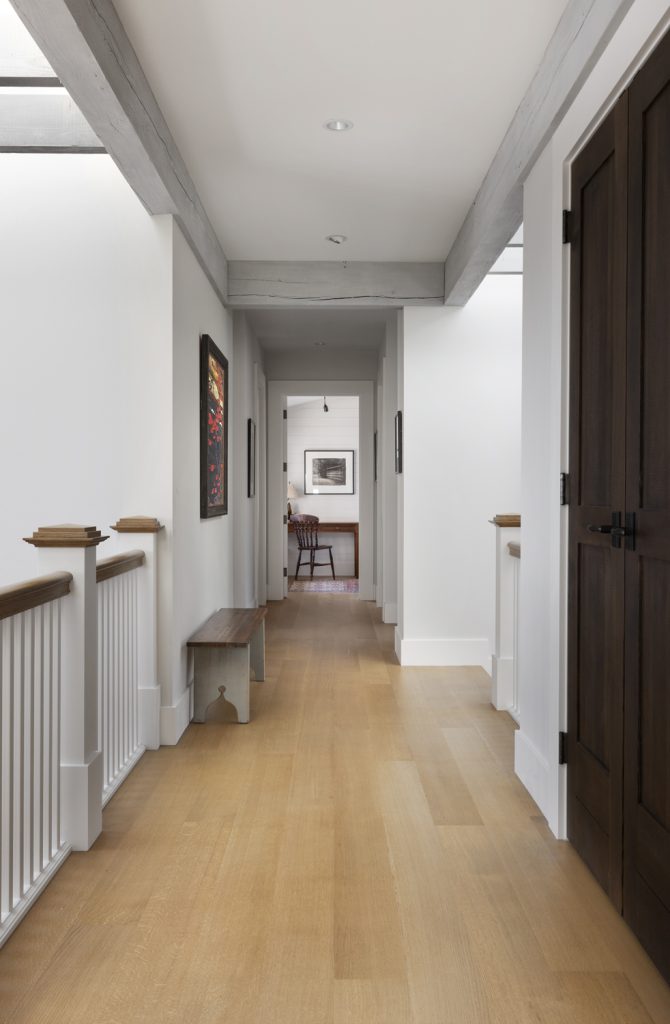 White hallway profile, interior design photography in Cowichan Valley.